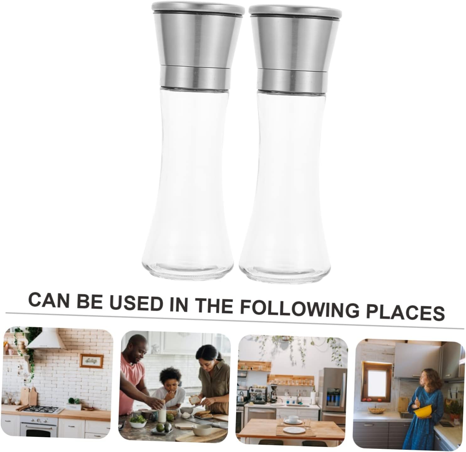 Easy Pepper grinder for Home 2PCS Refillable Salt Pepper Set
