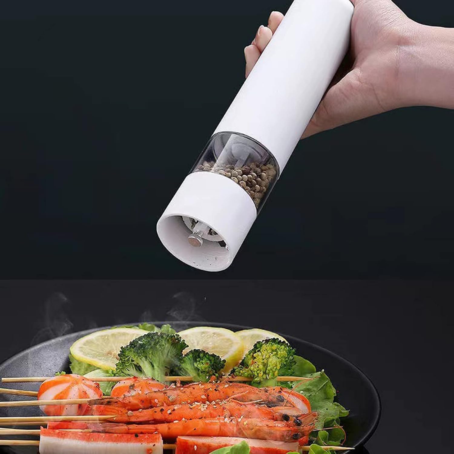 Double Function Salt Pepper Grinder Set - Effortlessly Grind Your Favorite Spices