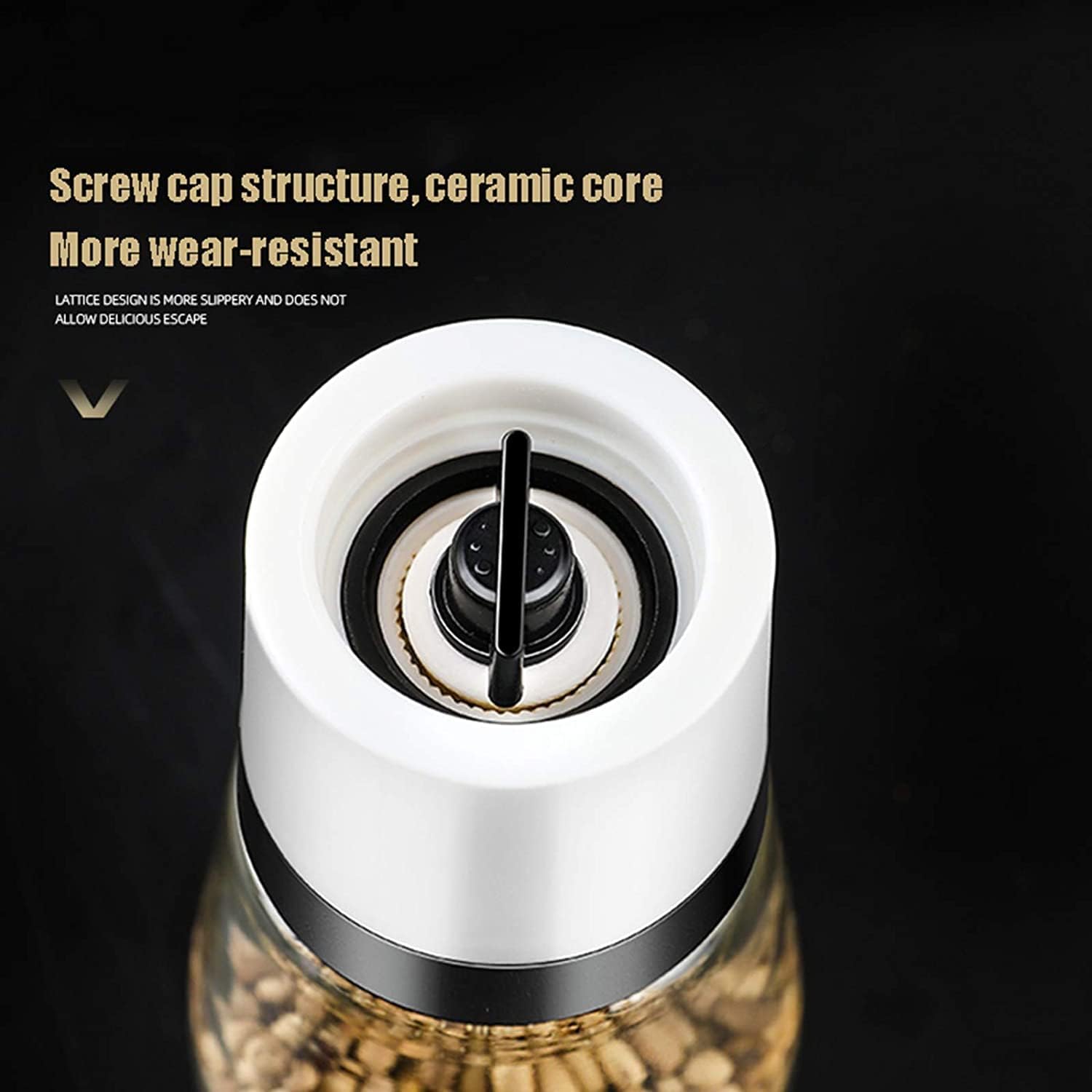 Elegant Pepper Shaker Set with Adjustable Capacity