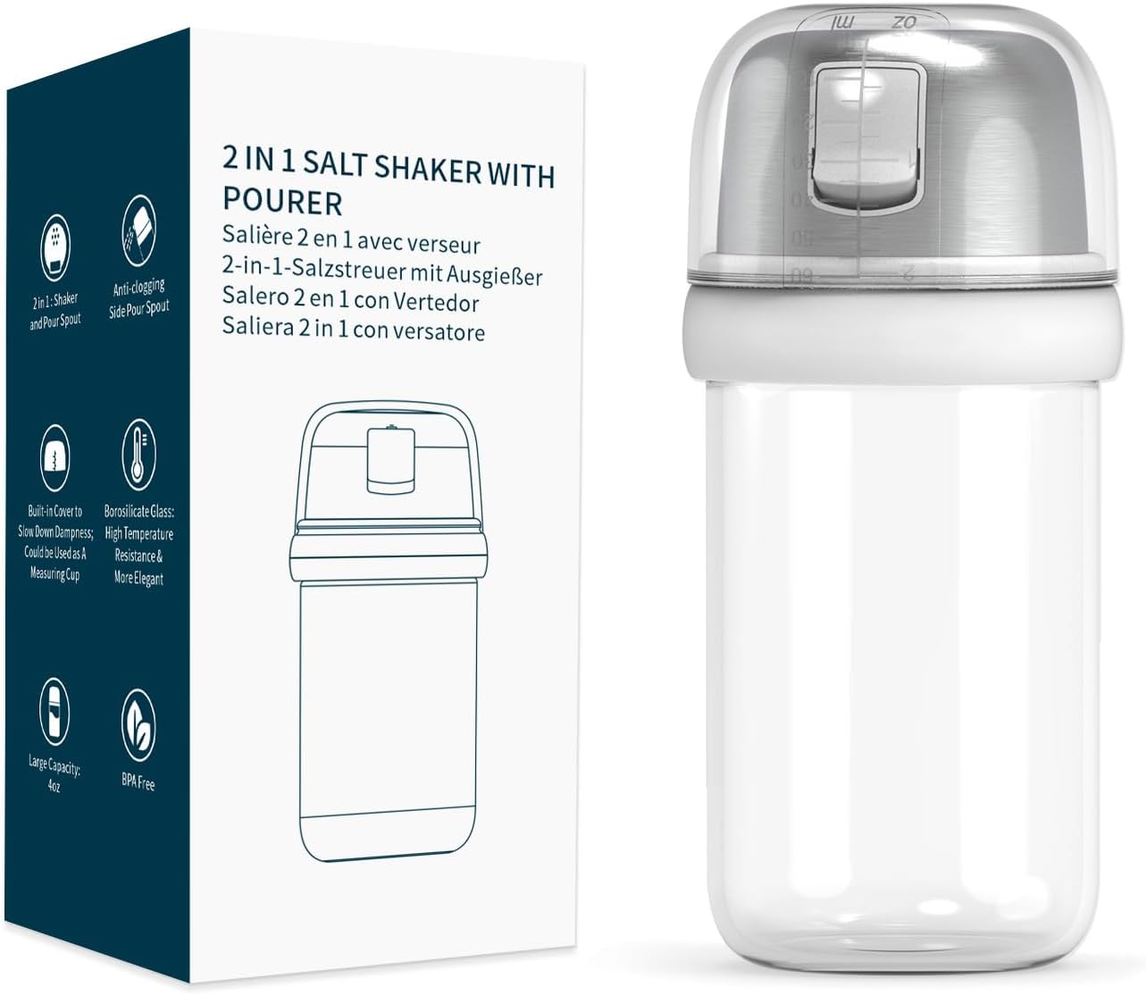 2-in-1 Glass Salt Shaker from KITCHENDAO