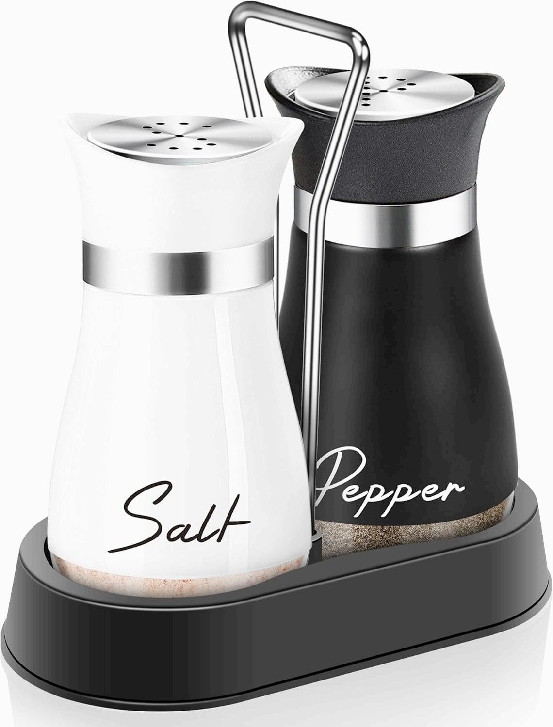 EOREA Black White Salt Pepper Shakers Set