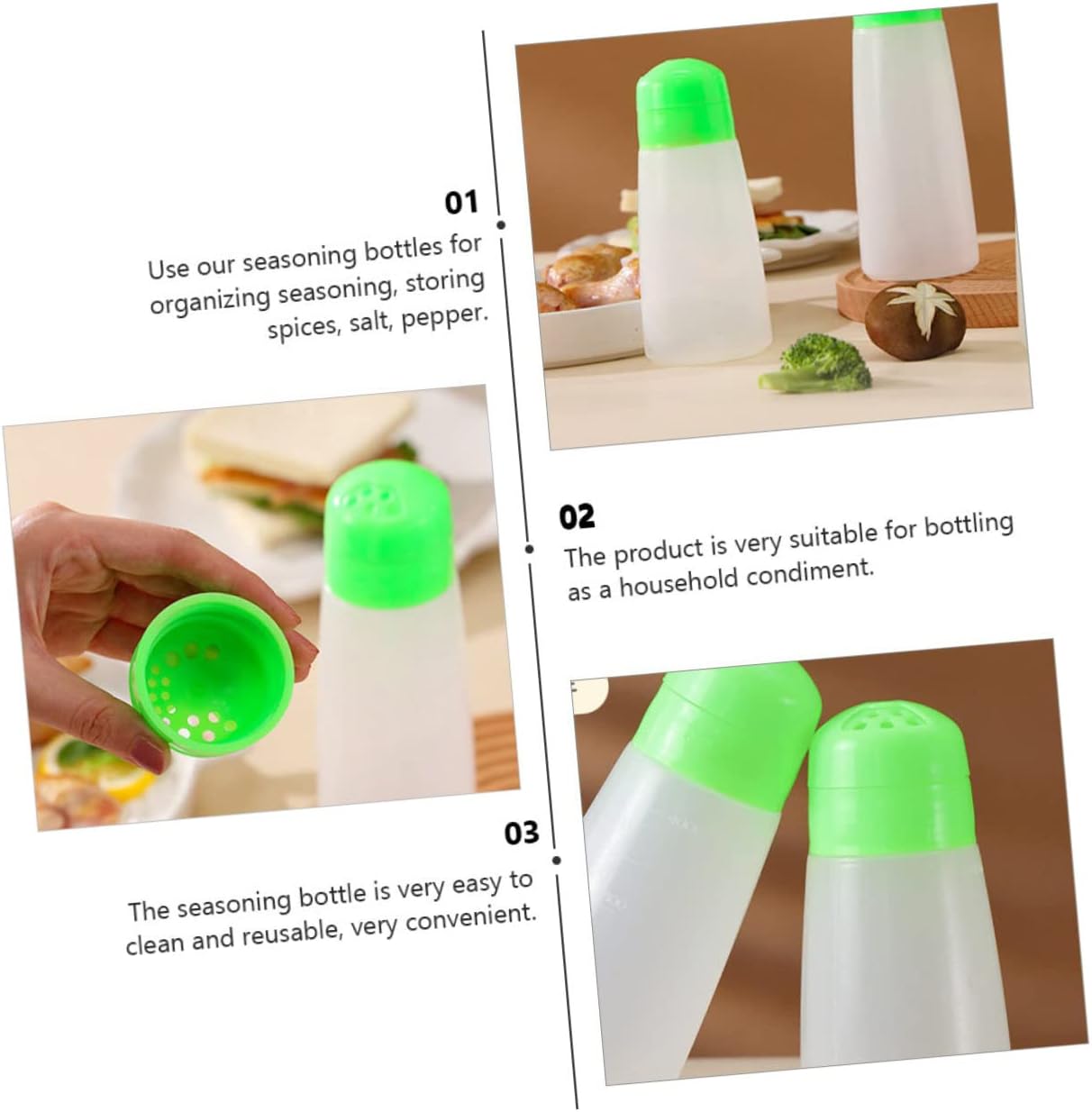 BIUDECO Spice Shaker Set of 6 Salt Pepper Jars