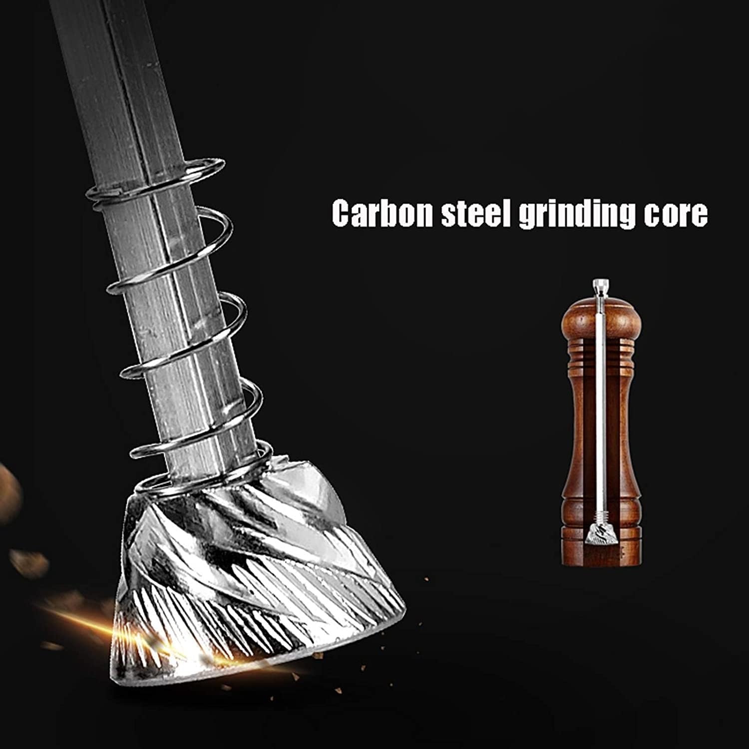 Stylish Set of Wooden Salt and Pepper Grinders - Premium Oak with Adjustable Mechanism