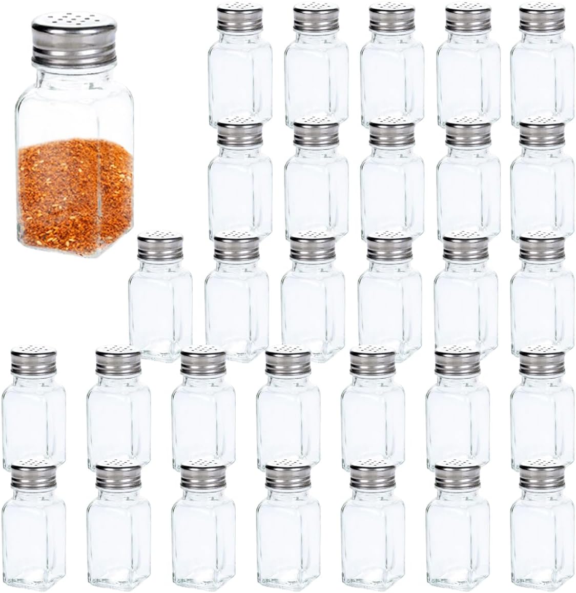 Voittozege 30-Piece Glass Salt Pepper Shaker Set