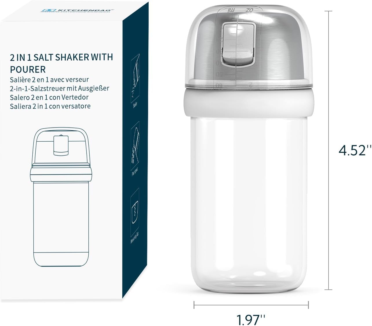 2-in-1 Glass Salt Shaker from KITCHENDAO
