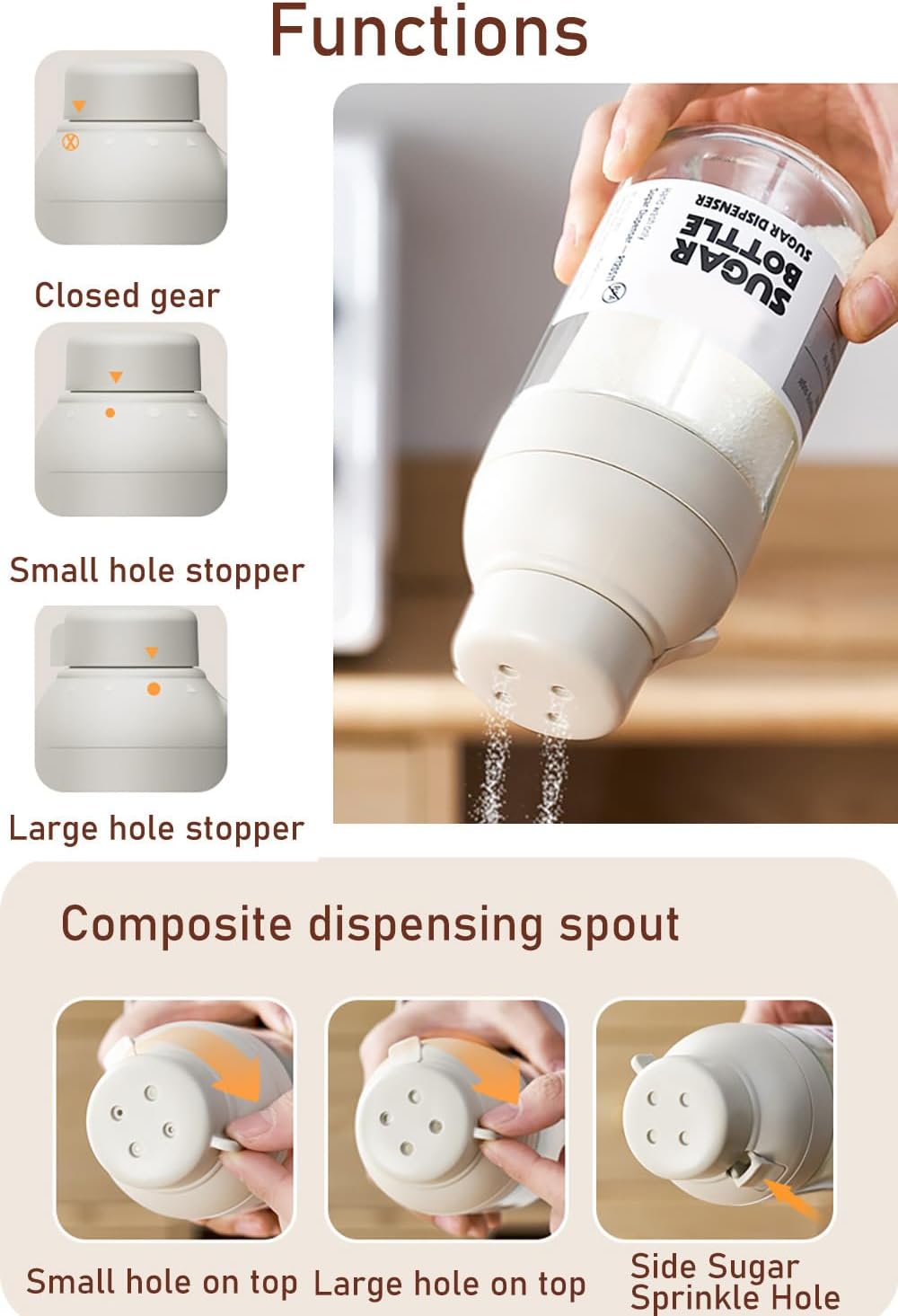 Effortless Salt Sugar Pepper Dispenser