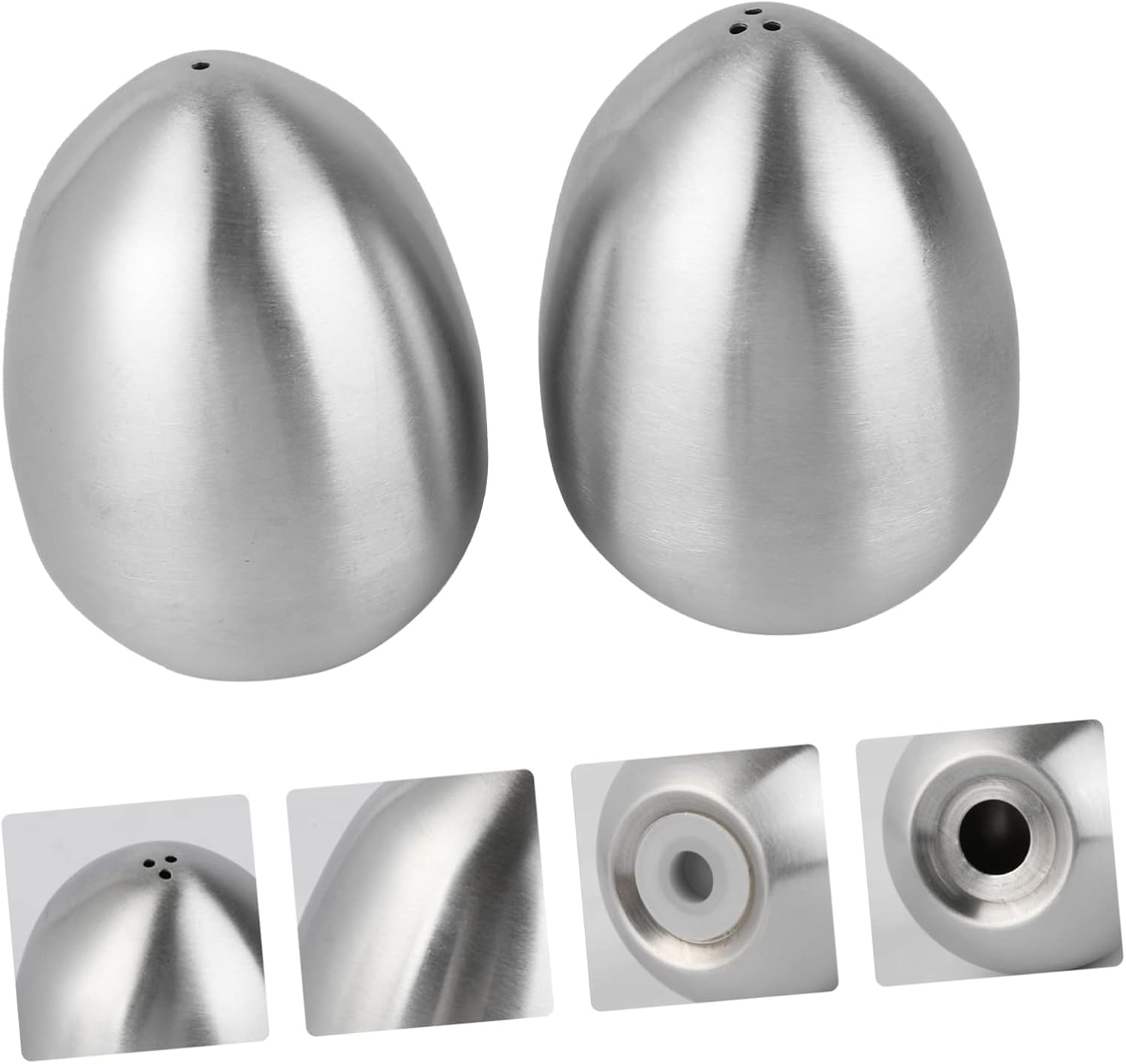 2-Piece Shape Salt Pepper Shakers Set Stainless Steel for Kitchen Uses
