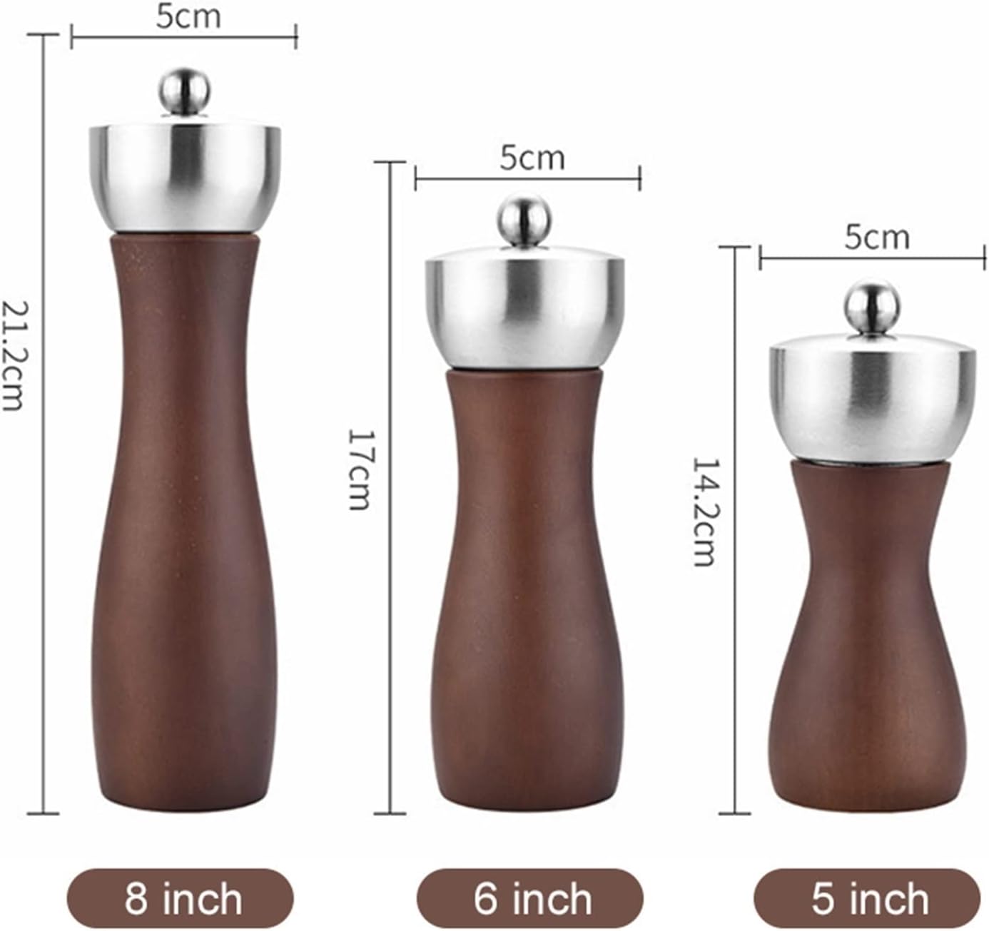 Manual Pepper Salt Grinder Set