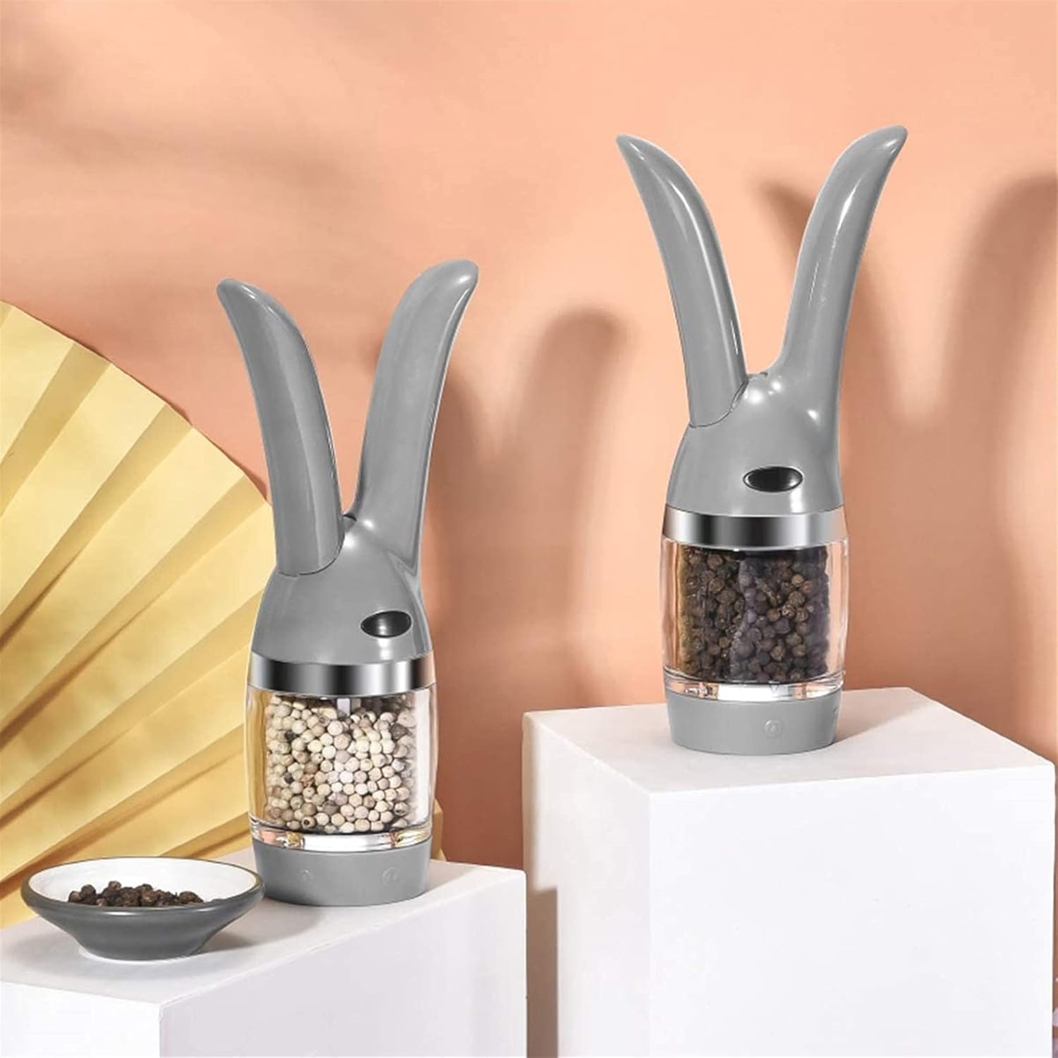 Premium Salt and Pepper Mill Set for Easy Grading Refill