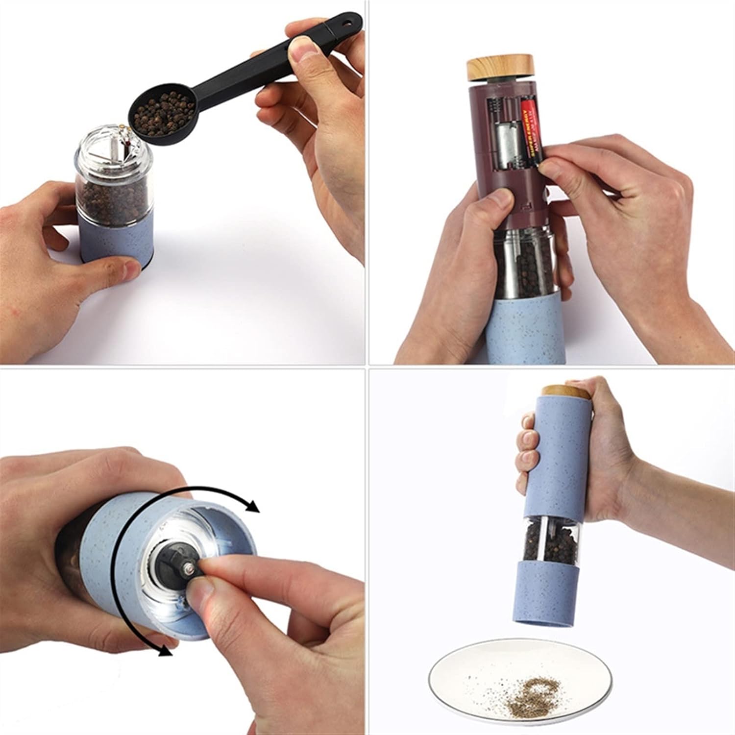Electric Salt Pepper Grinder with Adjustable Coarseness Automatic Shaker Case 1 PCS