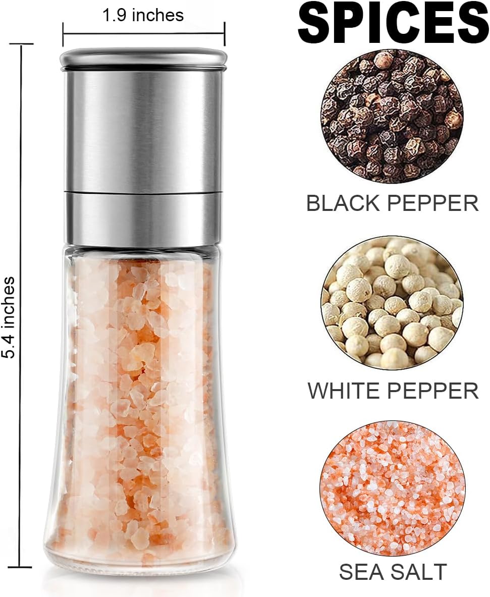 Gulex Salt Grinder Pepper Mill Set Single Grinder for Home Use