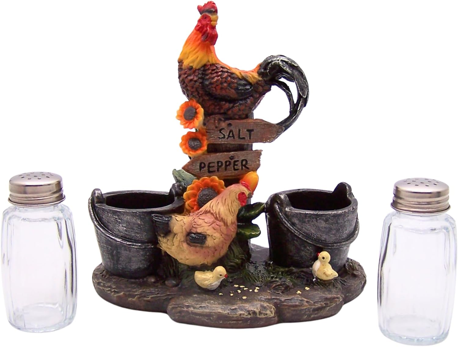 Farm Rooster Salt Pepper Shaker Set Cozy Kitchen Decor