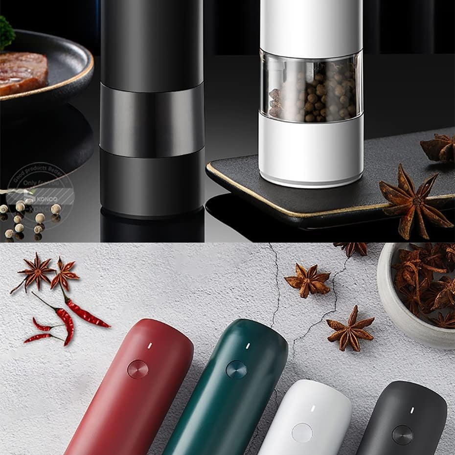Electric Salt Pepper Mill Grinder Set with Adjustable Coarseness