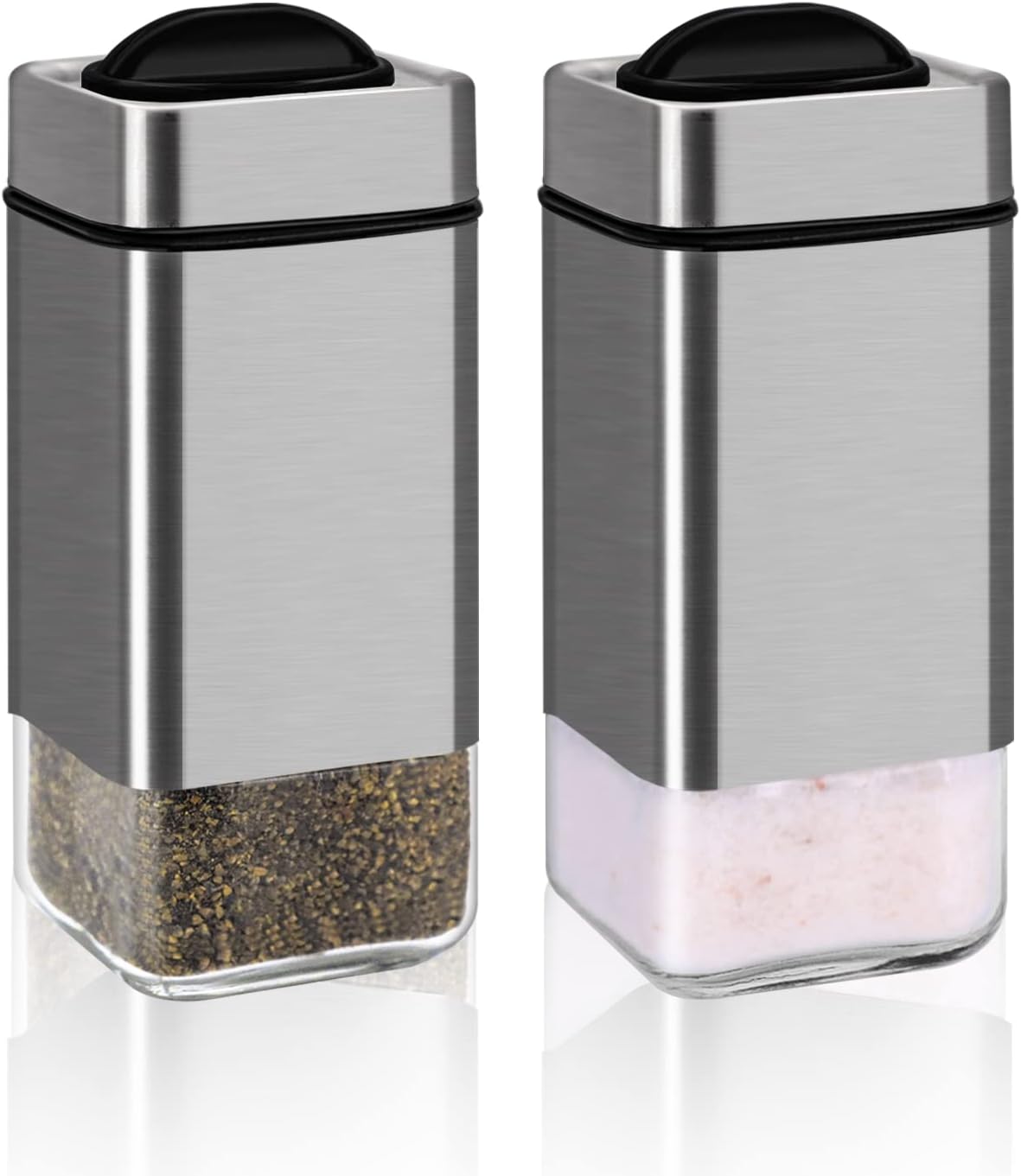 Stylish Salt Pepper Shakers by Aelga with Adjustable Holes for Perfect Measures