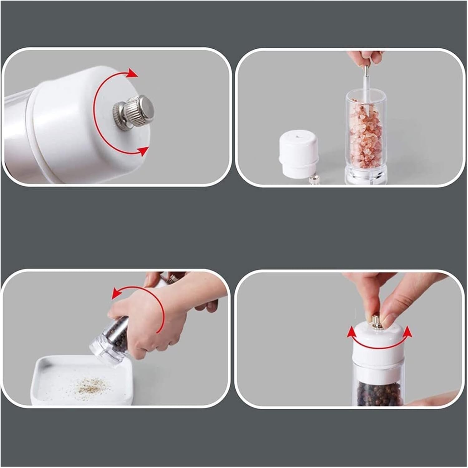 Pepper Shaker Set Stainless Steel Glass Design