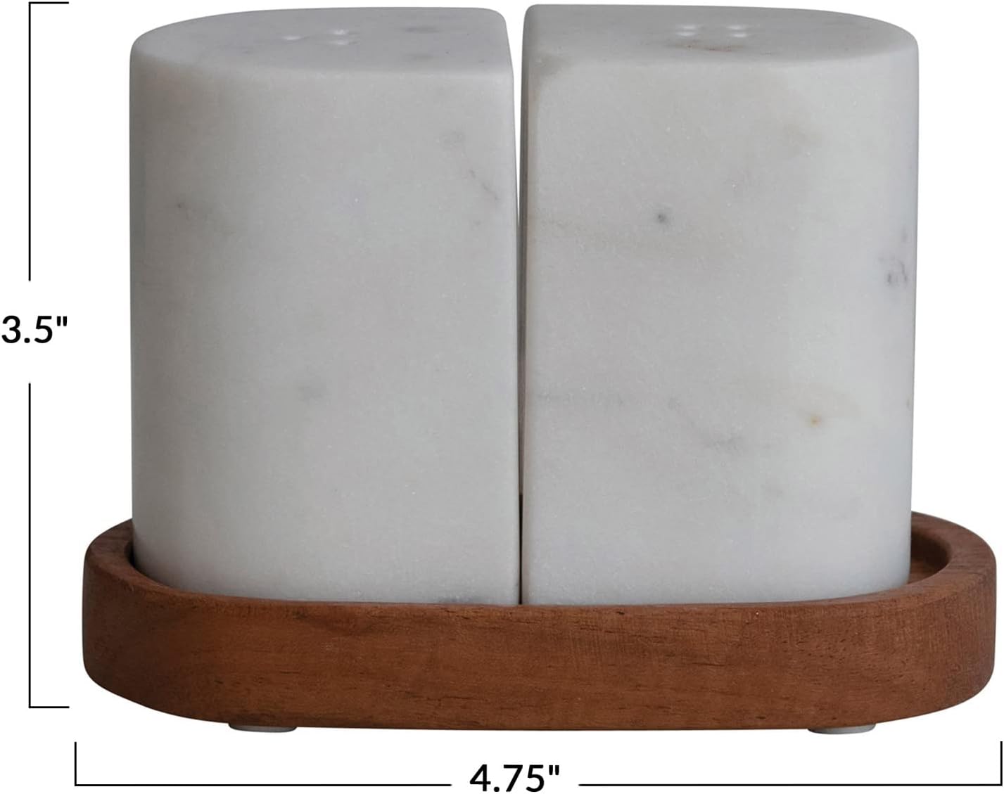Bloomingville Marble Acacia Wood Salt Pepper Set of 3