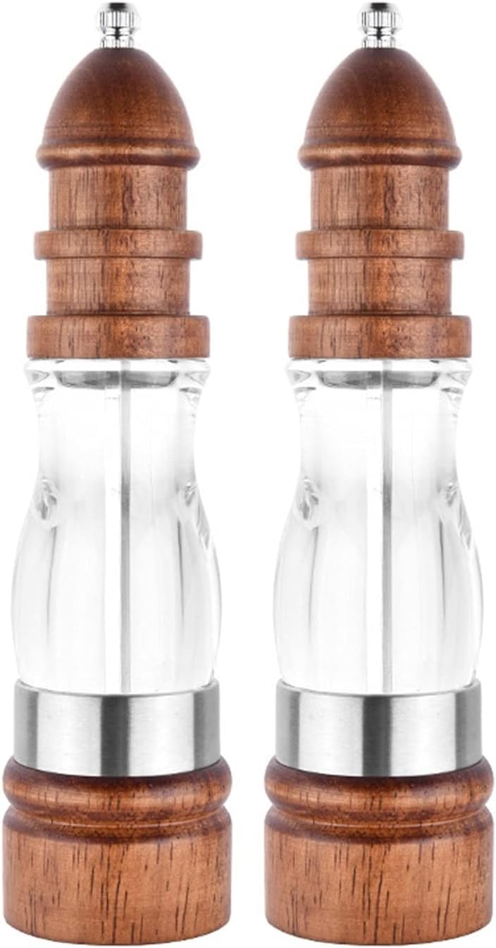 Adjustable Wooden Salt and Pepper Mill Set