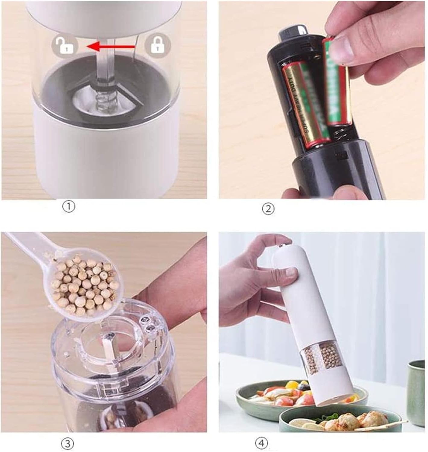 Premium Salt Pepper grinder with LED Light Design for Home use
