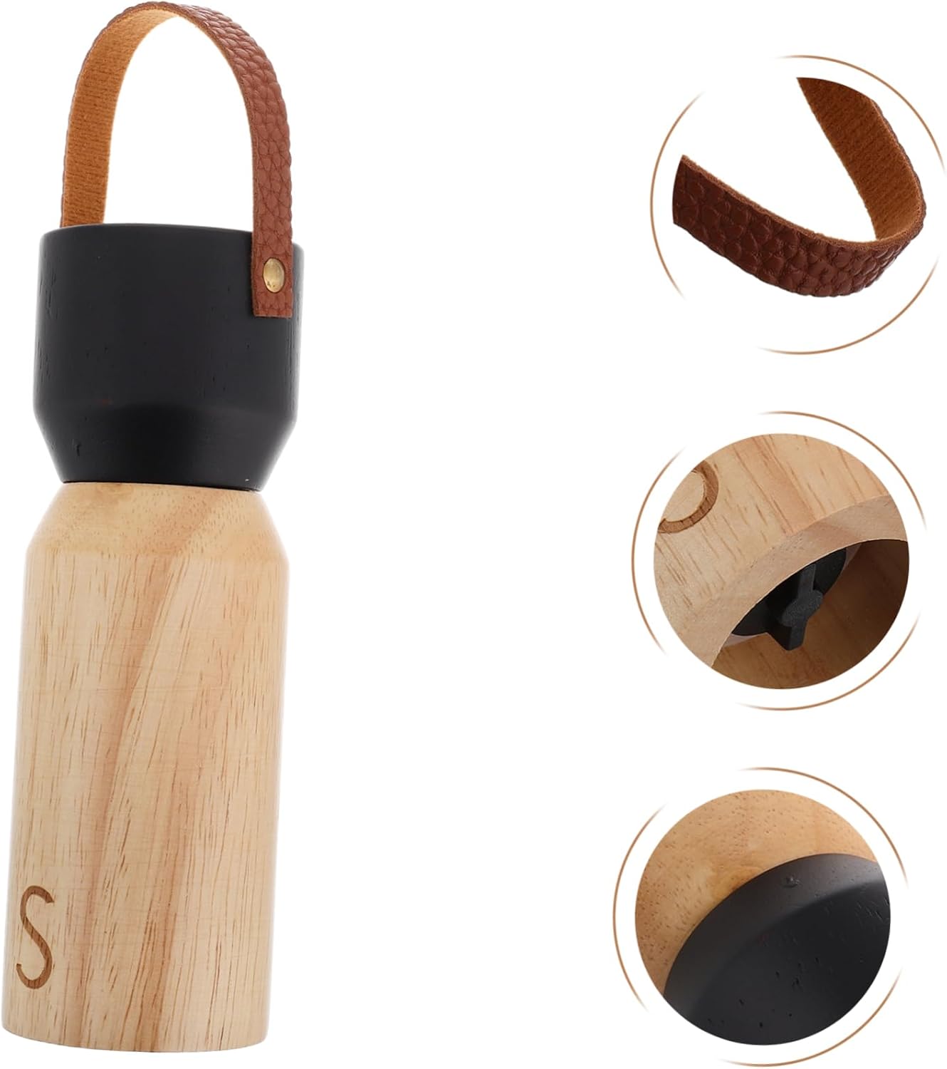 GRIRIW Manual Wooden Pepper and Salt Grinder for Home Kitchen