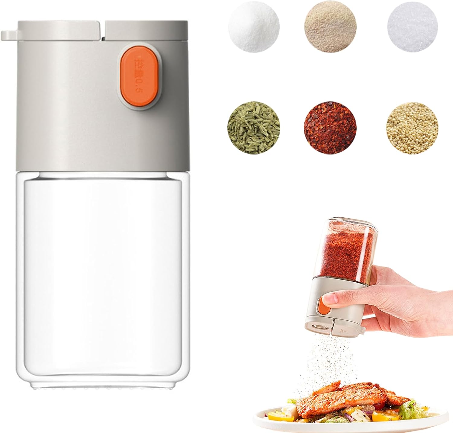 BINGONE Glass Salt Pepper Shaker Set with Quantitative Control