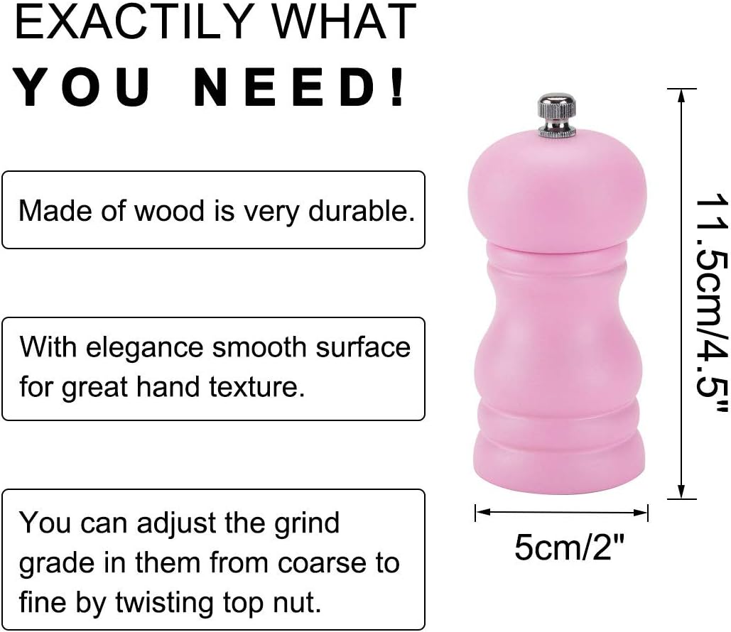 UXCell Adjustable Wooden Salt Pepper grinder with 45-inch Design