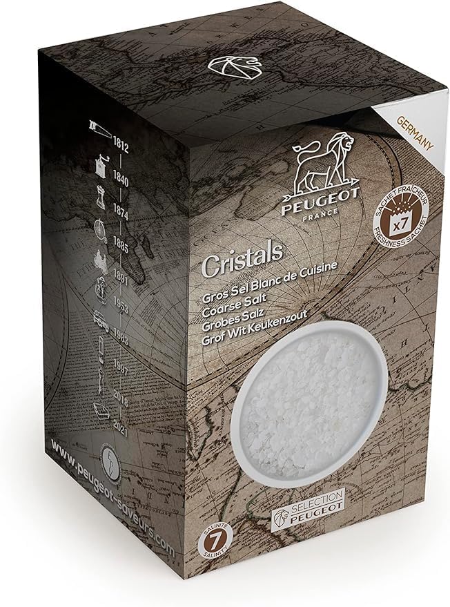 Peugeot Coarse Dry White Salt 350g - 7 fresh sachets of 50g
