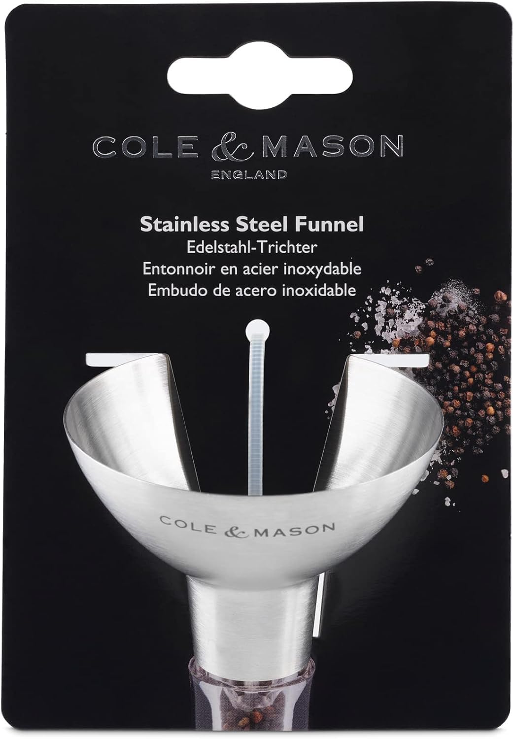 Cole Mason Stainless Steel Salt and Pepper FunnelW