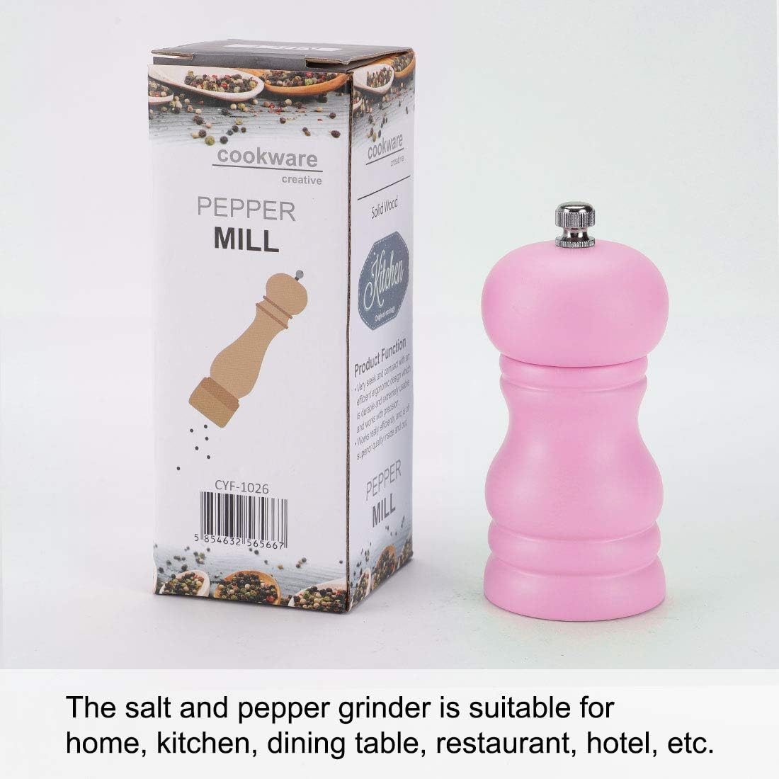 UXCell Adjustable Wooden Salt Pepper grinder with 45-inch Design