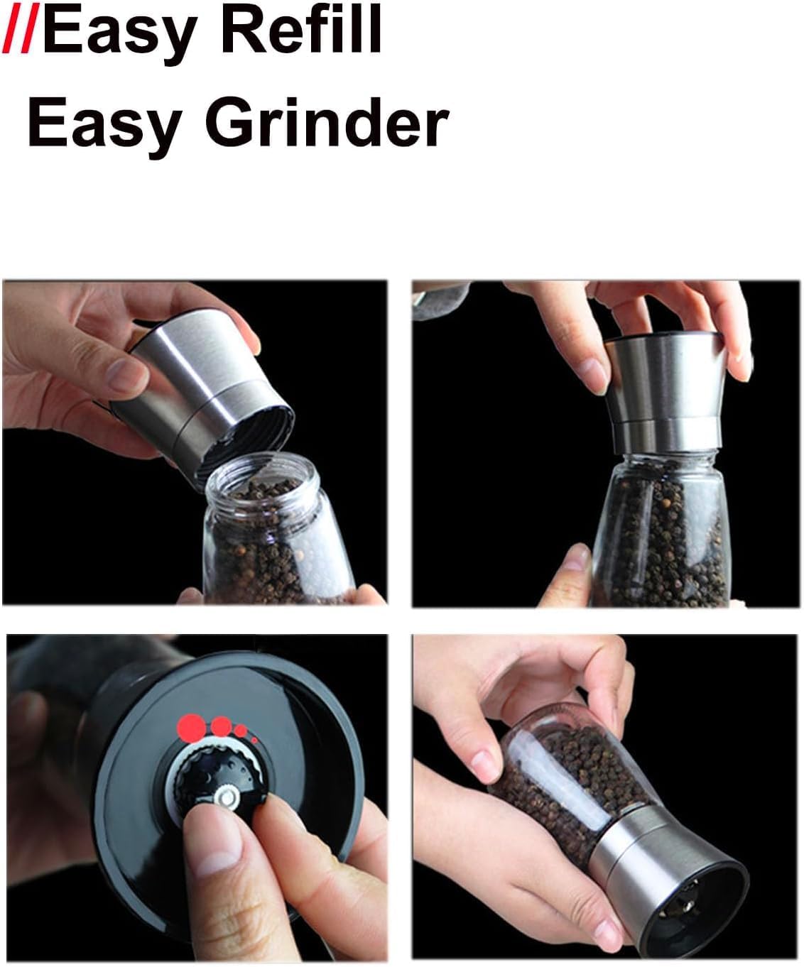 Adjustable Coarseness 55 inch Stainless Steel Pepper Mill