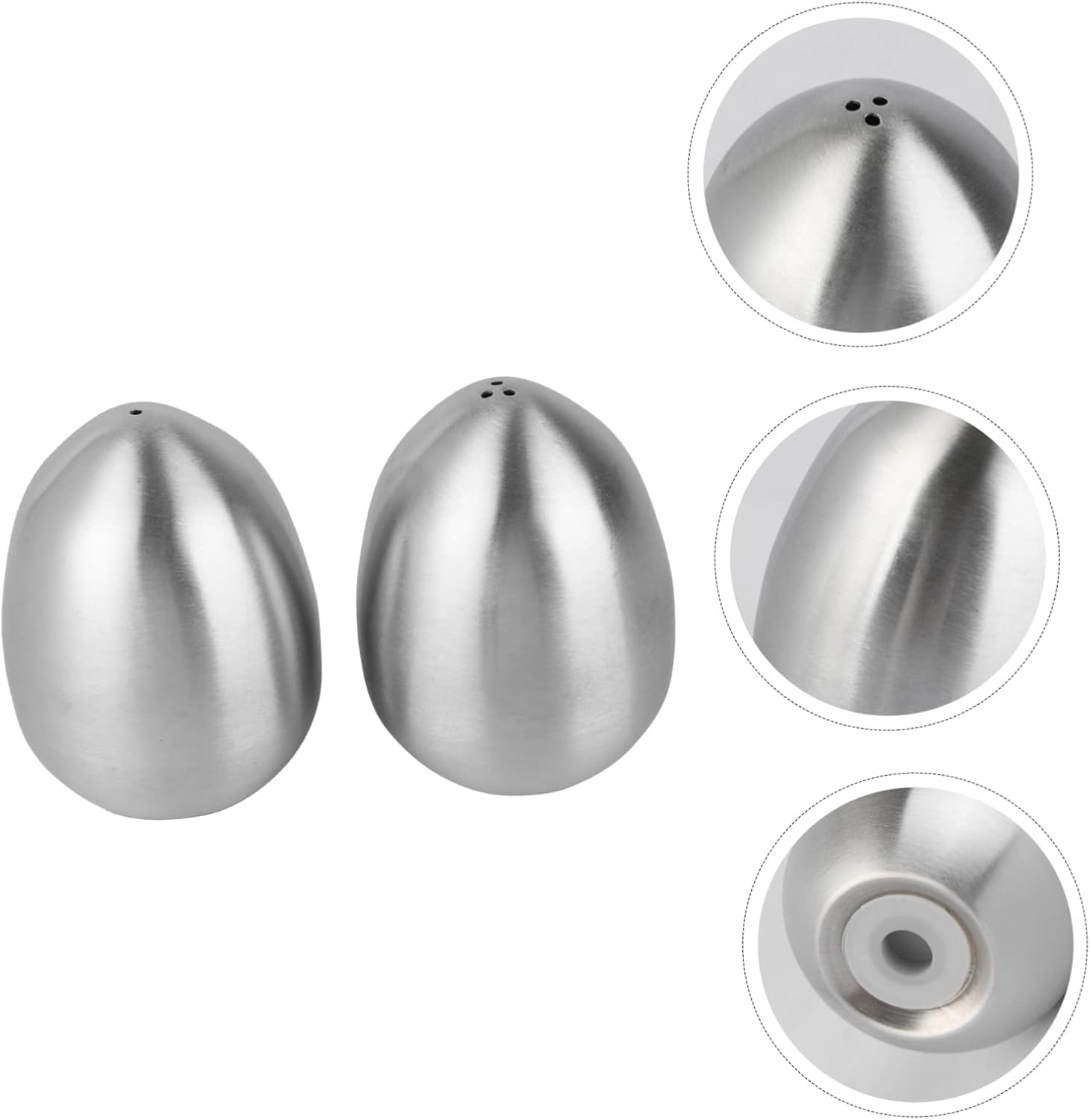 2-Piece Shape Salt Pepper Shakers Set Stainless Steel for Kitchen Uses