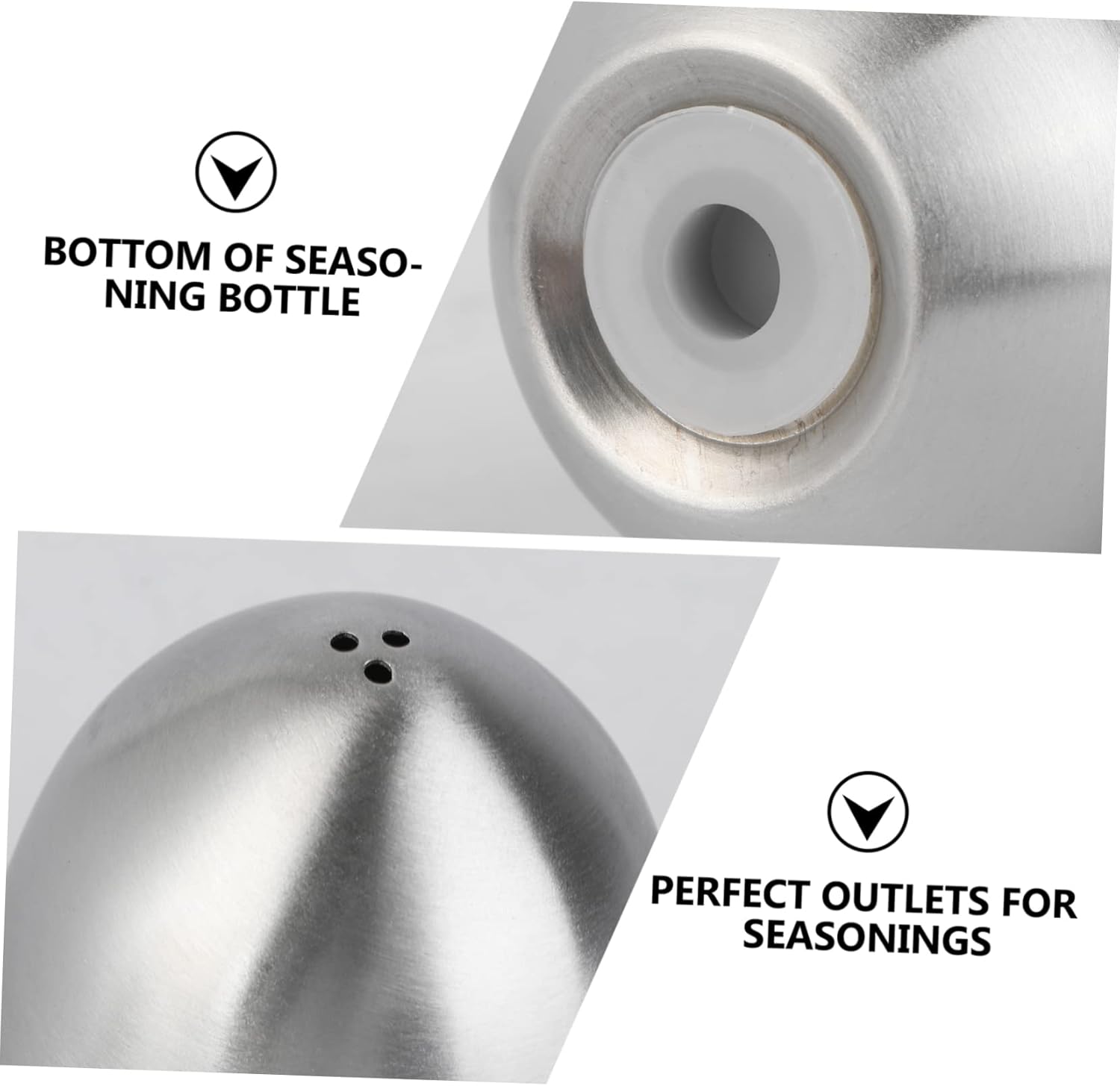 2-Piece Shape Salt Pepper Shakers Set Stainless Steel for Kitchen Uses