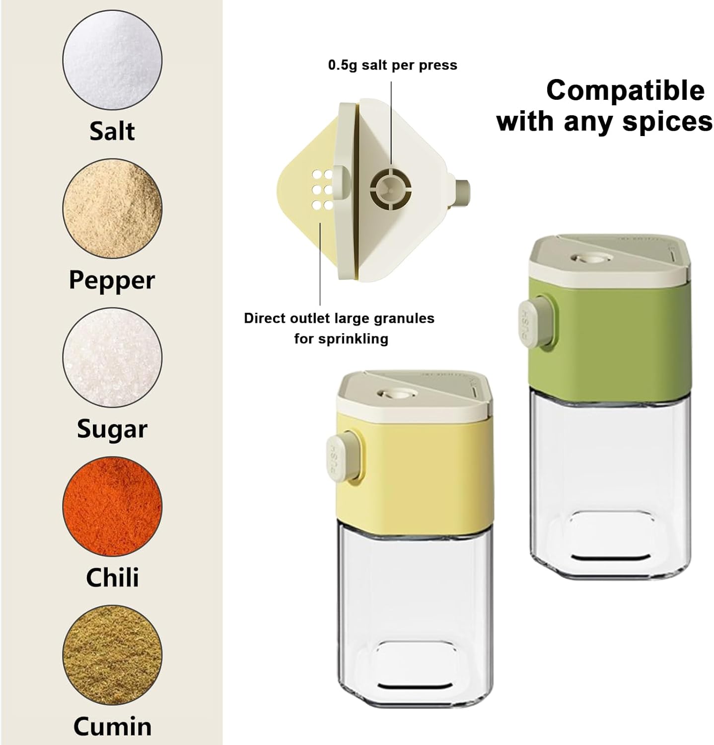 Precision Salt Pepper Shakers with 002oz Metering