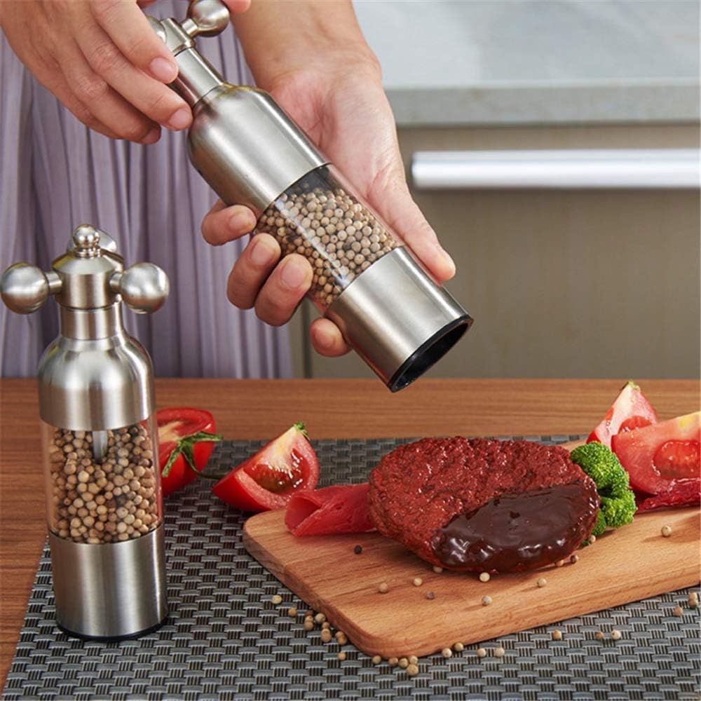 2PC Salt Pepper Grinder Set with Adjustable Coarseness
