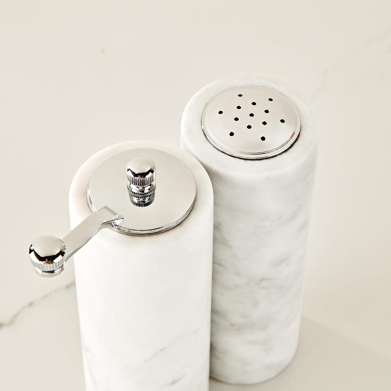 White Marble Salt Shaker - Multi-Purpose Kitchen Dispenser
