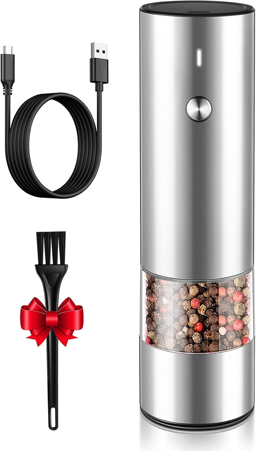 KESTD Electric Pepper Grinder USB Rechargeable Premium Build Durable Modern Design