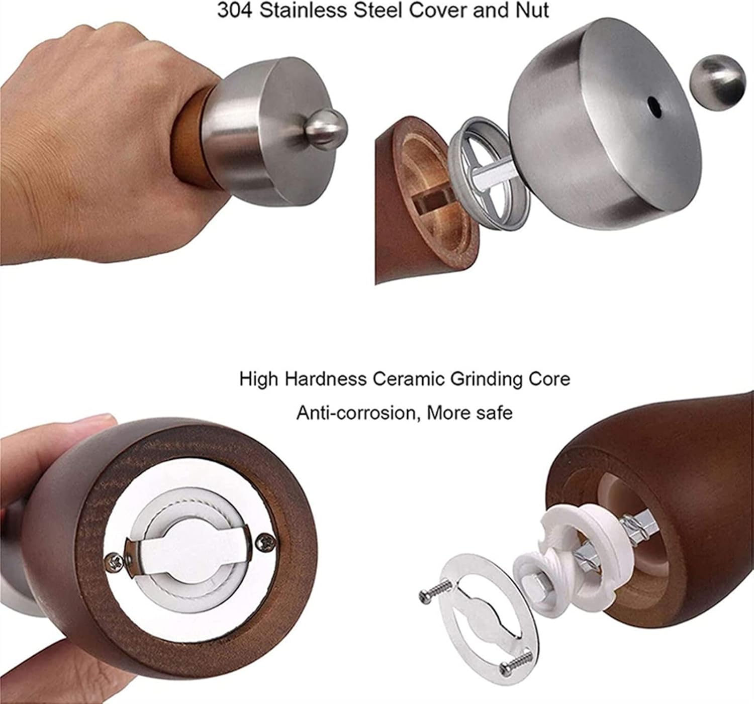 Manual Pepper Salt Grinder Set