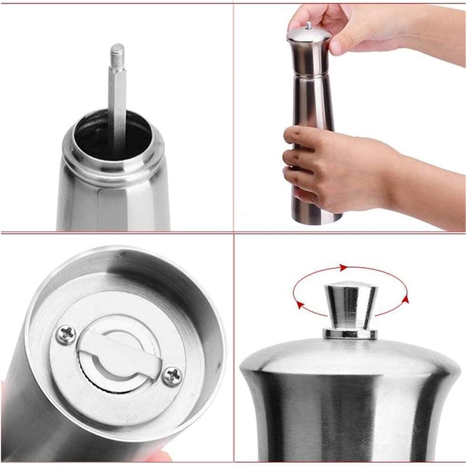 Premium Stainless Steel Salt And Pepper Mill Set