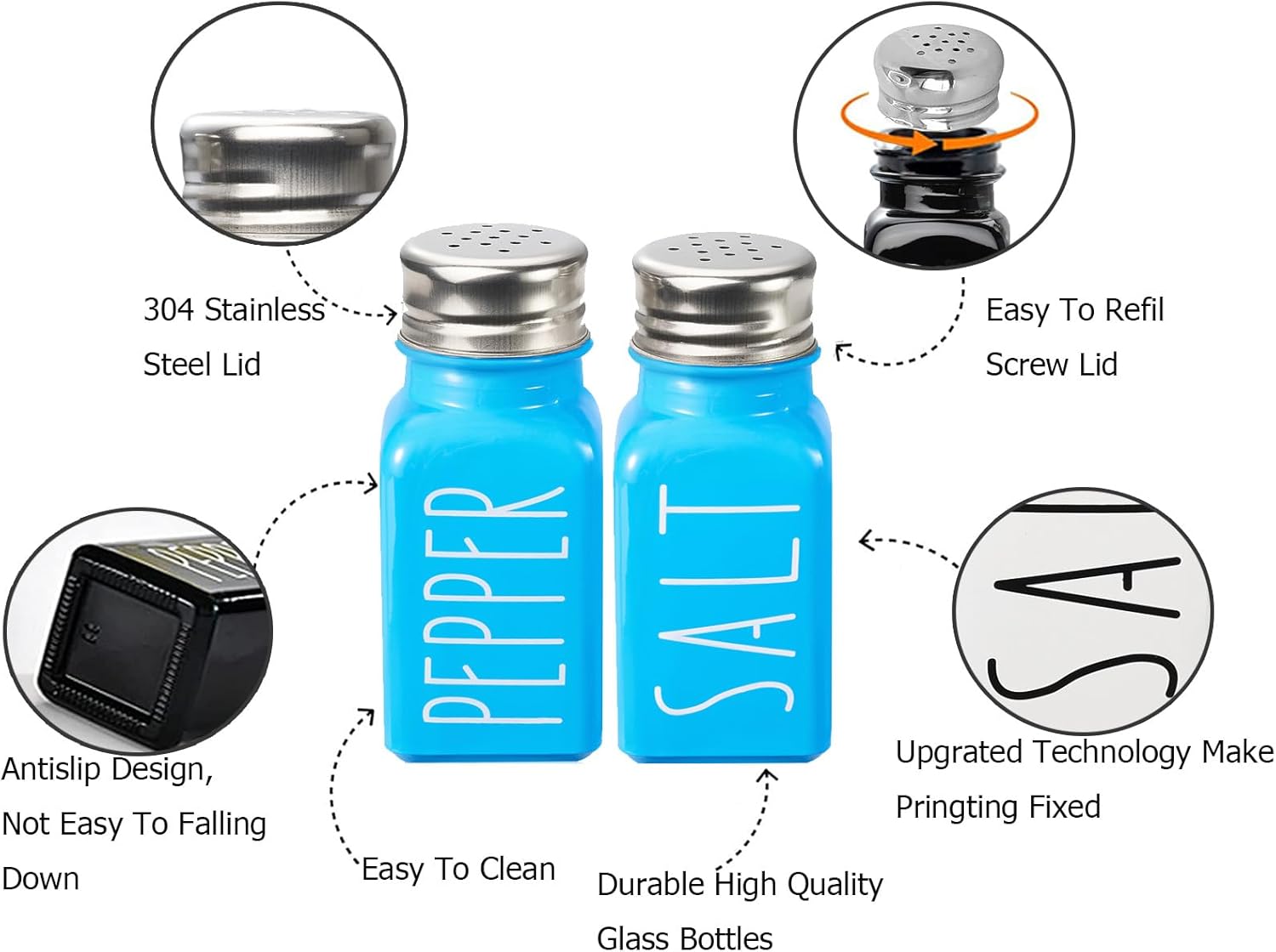 Sky Blue Salt And Pepper Shakers Set By VICUKIE
