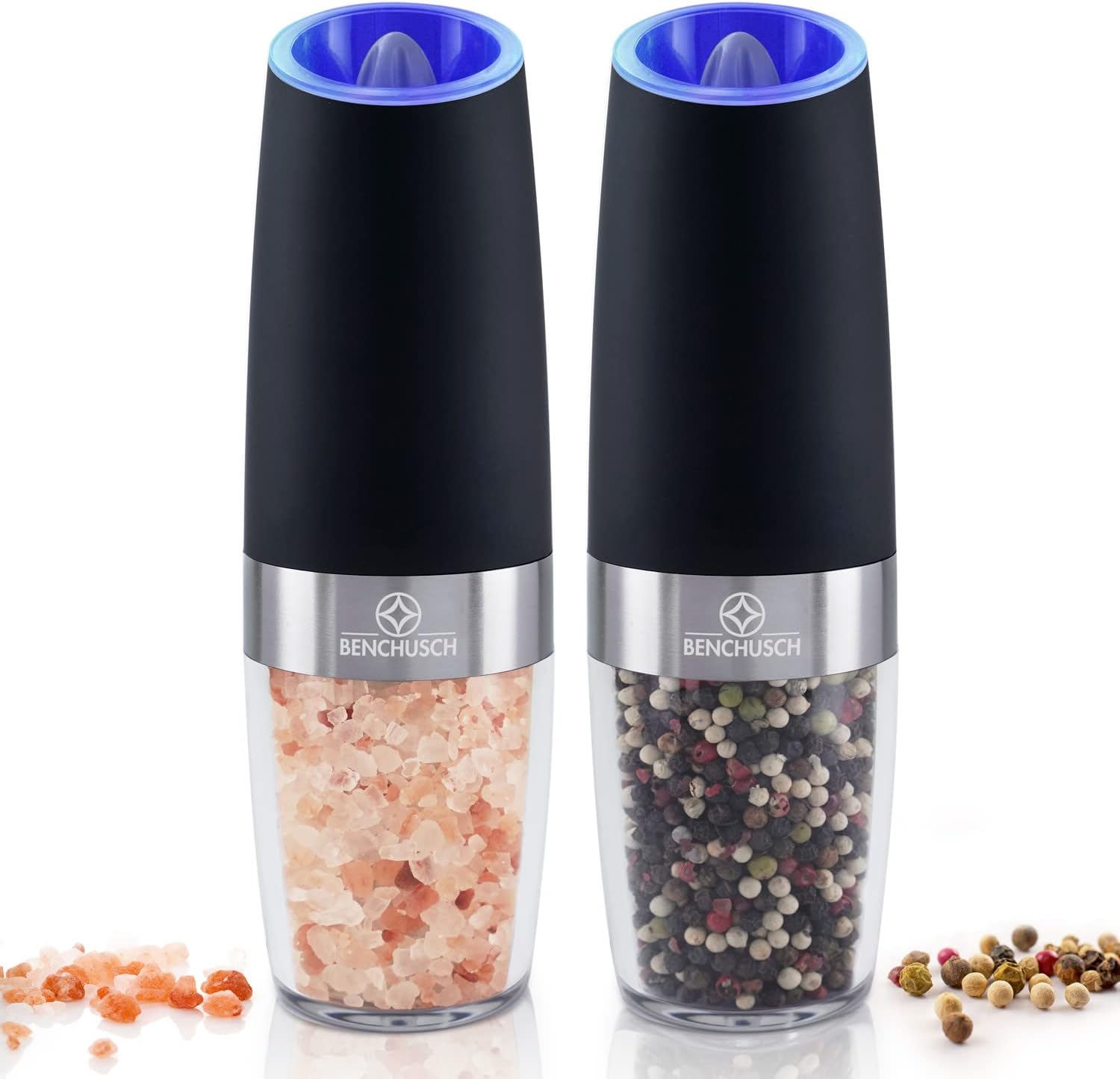 Compact Lightweight Salt Pepper Mill Set