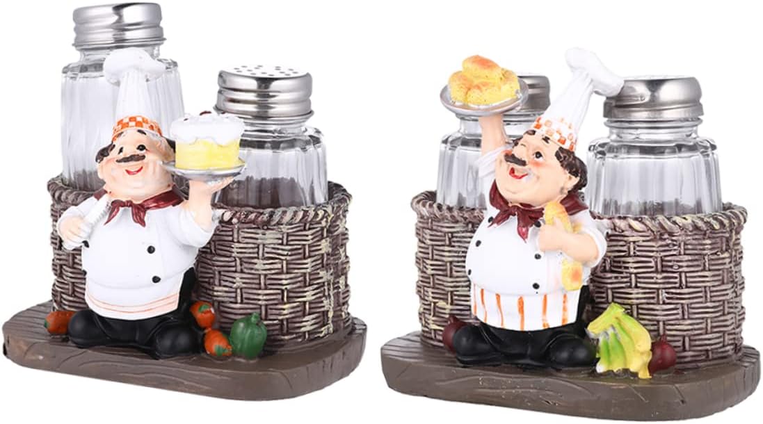 LABRIMP Resin Chef Salt Pepper Shaker Set