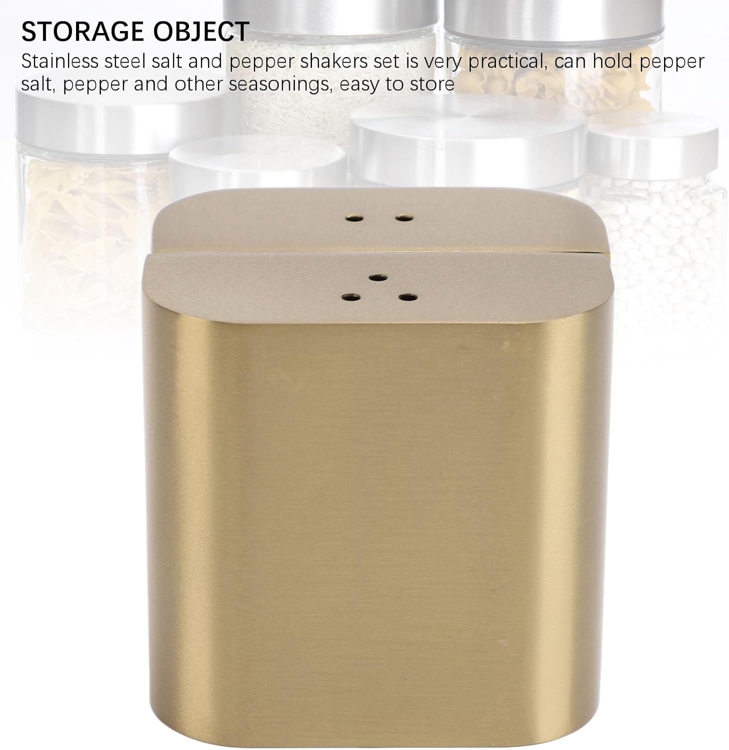 Sturdy Stainless Steel Salt Pepper Shakers Set with lids for Home Kitchen