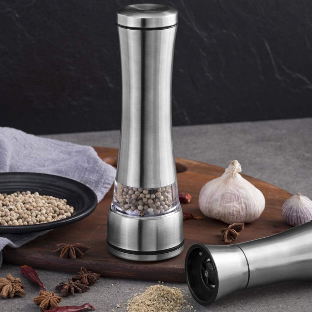 sdneNest Salt Pepper Mill Set 2 Pcs Adjustable Grinders