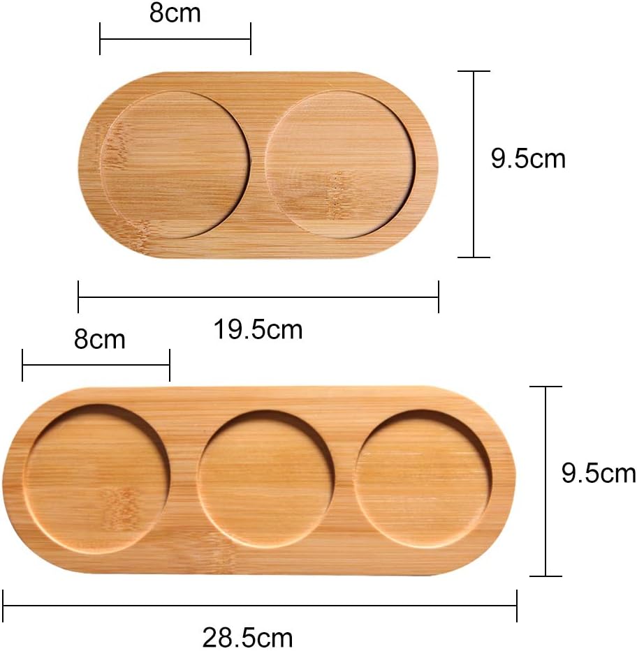 URMAGIC Bamboo Salt Pepper Mill Tray Set