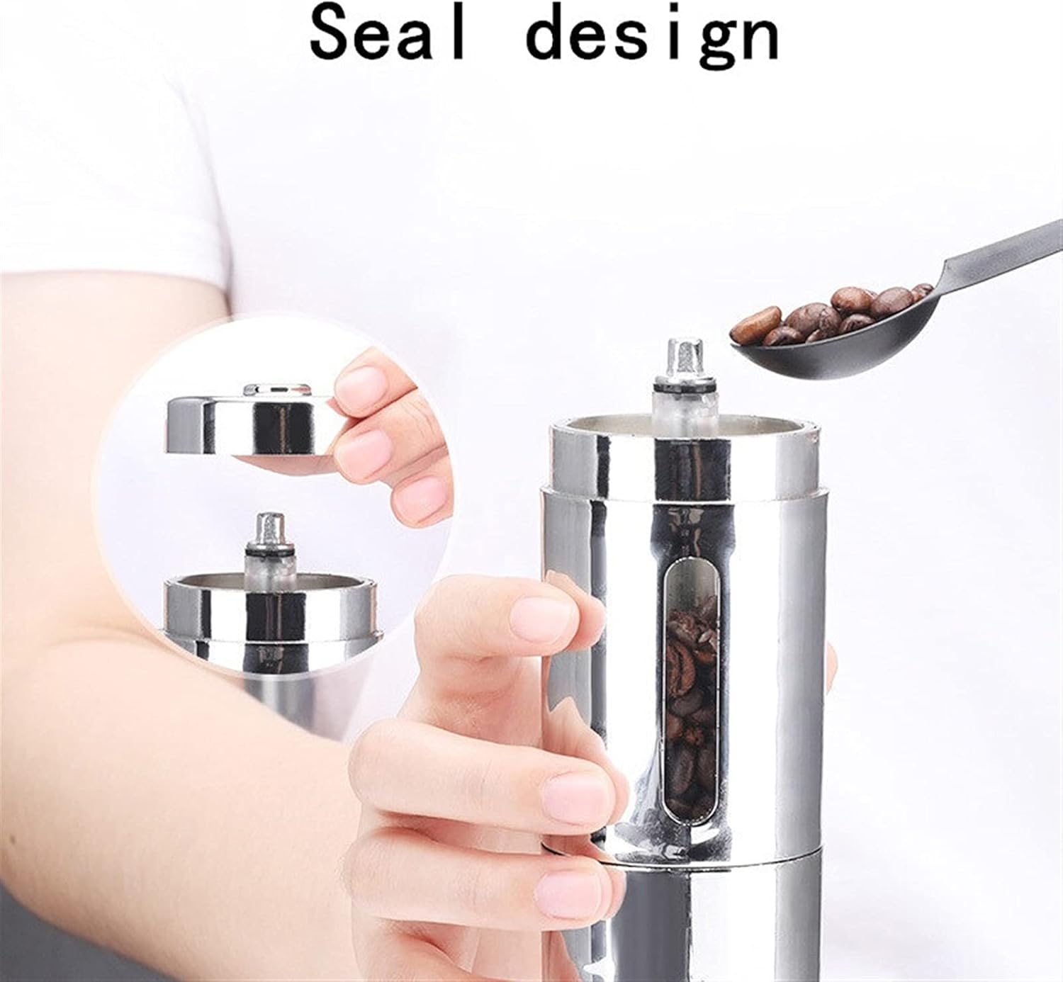 LEIXIUSM Pepper Shaker with Handle - Manual Salt Pepper Mill
