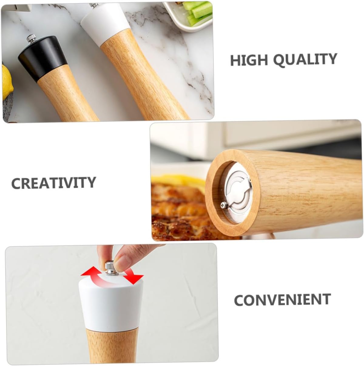 ugged friendly salt pepper grinder set