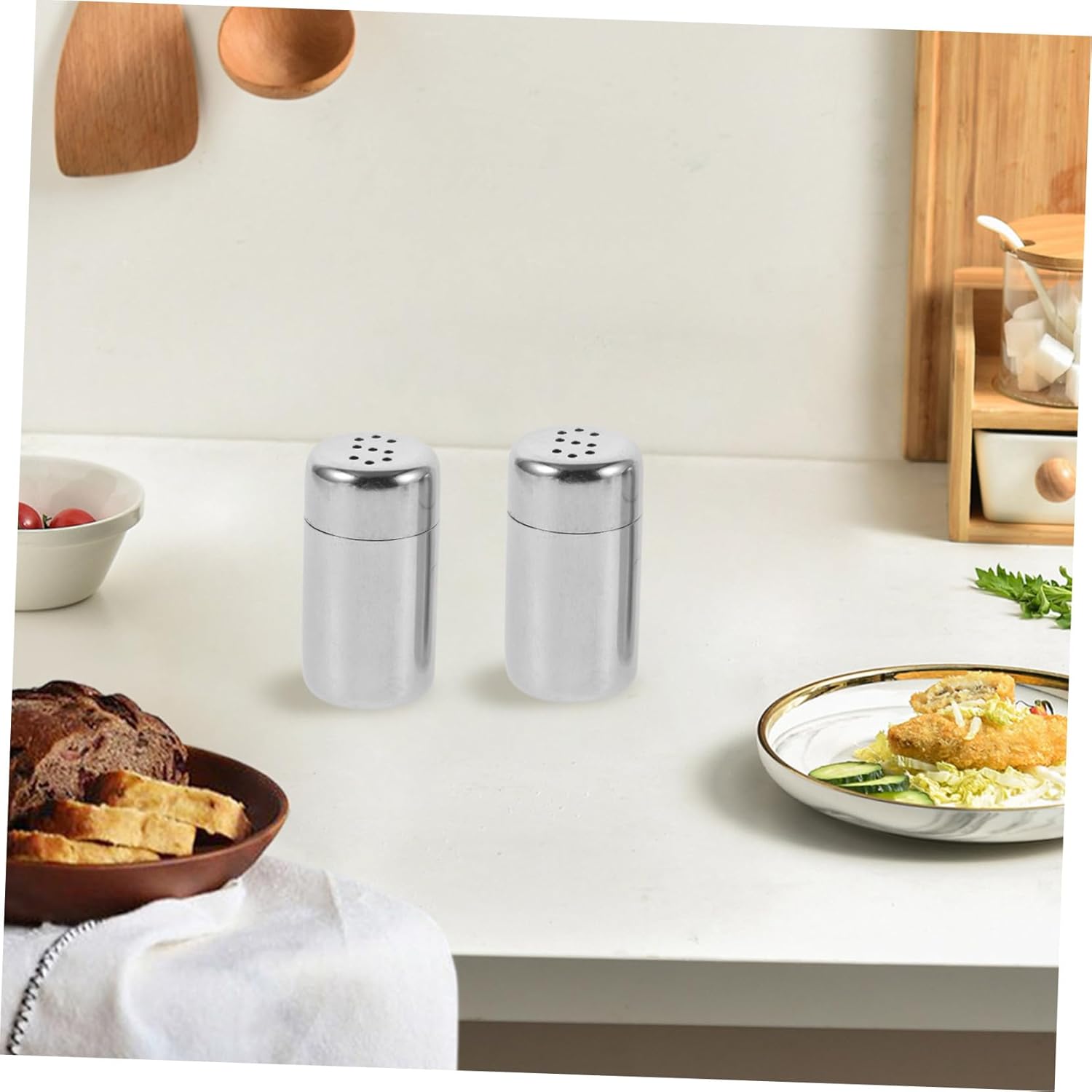Mini Stainless Steel Salt Pepper Shakers