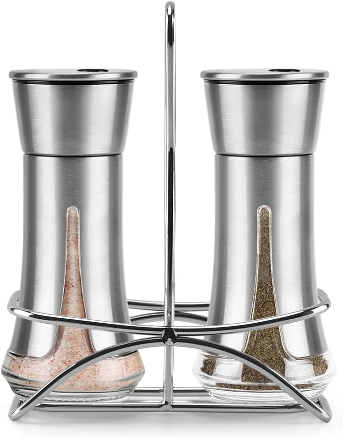 Aelga Salt Pepper Shakers with Adjustable Holder
