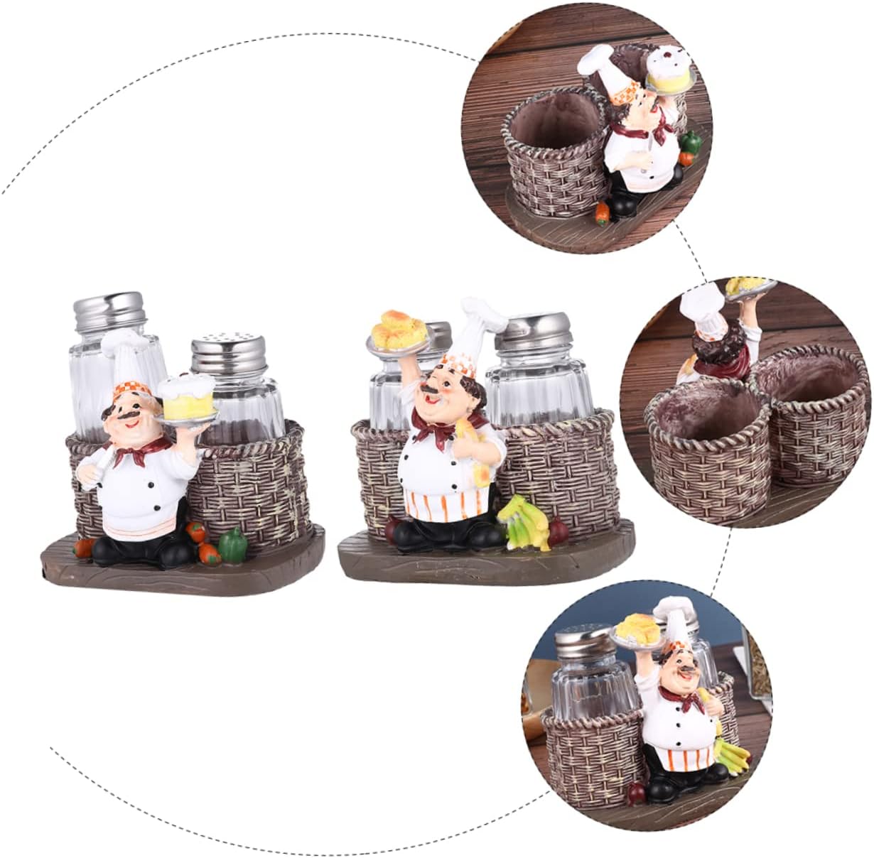 LABRIMP Resin Chef Salt Pepper Shaker Set