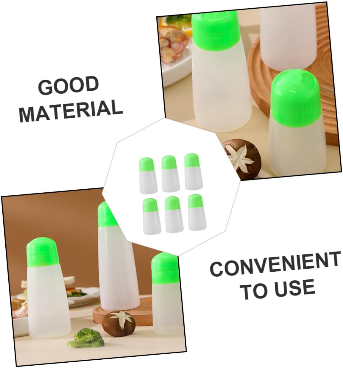 BIUDECO Spice Shaker Set of 6 Salt Pepper Jars