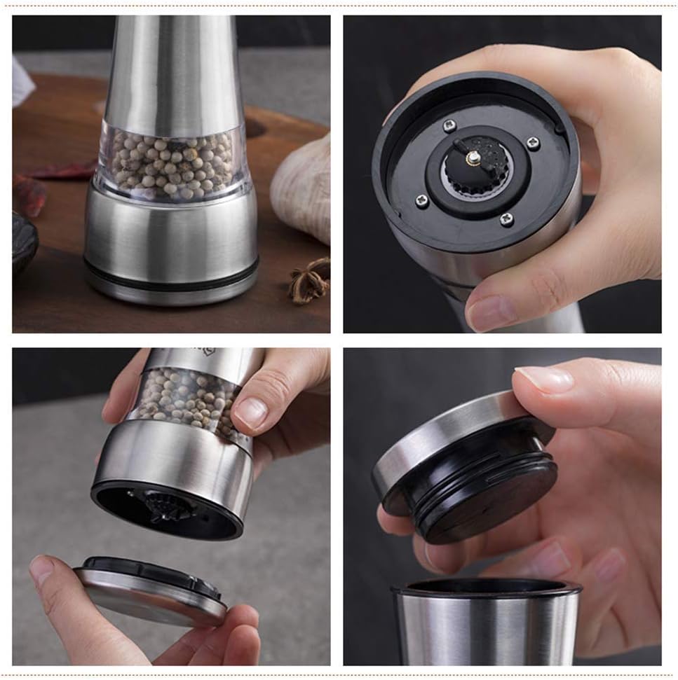 sdneNest Salt Pepper Mill Set 2 Pcs Adjustable Grinders